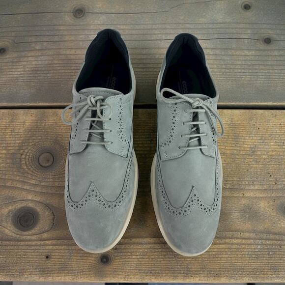 Ecco Other - ECCO S Lite Hybrid Grey Oxford Wingtip Shoes Nubuck Brogue EU 45 Men's US 11